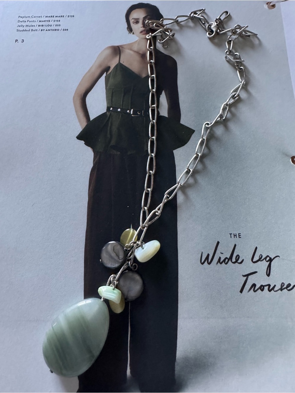 Green Stone Pendant Necklace with Mixed Shell Charms - Picture 2 of 2